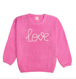 Love Valentine's Day Knit Adult Sweater - Hot Pink