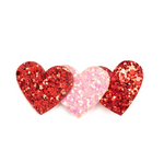 Girls Pink and Red Glitter Hearts Valentine's Day Clip