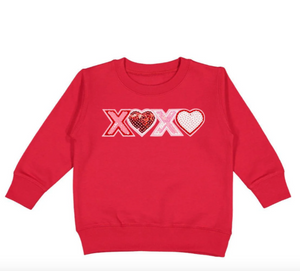 Girls XOXO Sequin Patch Valentine's Day Sweatshirt