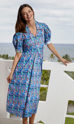 Montauk Dress Mid Blue Confetti Print