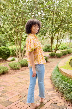 Parham Blouse - Orange Azalea