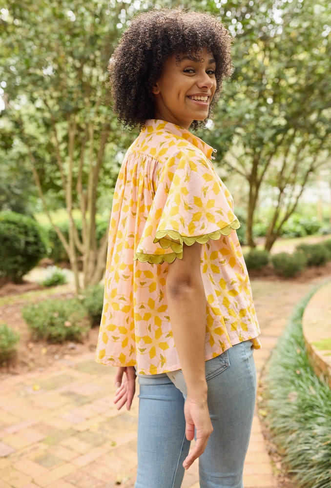 Parham Blouse - Orange Azalea