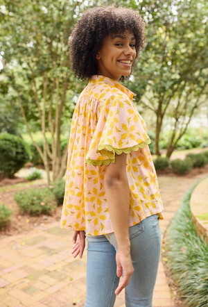 Parham Blouse - Orange Azalea