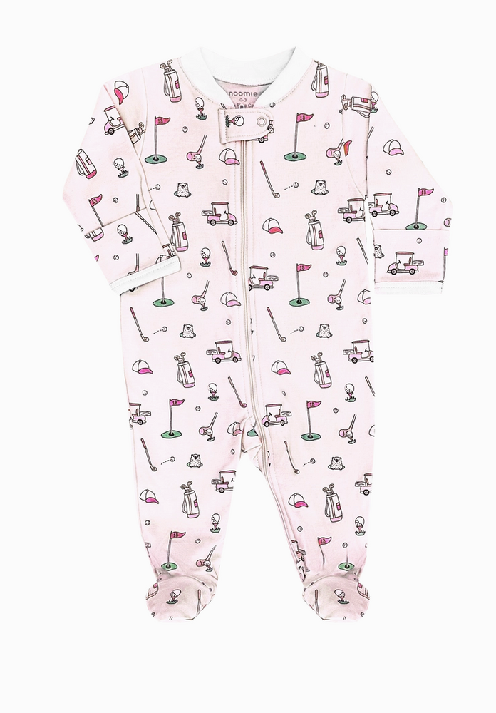 Golf Girl Zipper Footie - Pink