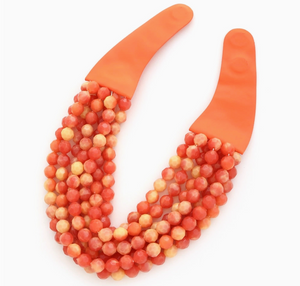 Faceted Marble Bead Necklace - Coral