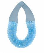 Agate Ball Beaded Necklace - Blue