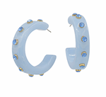 Crystal Station Acetate Hoops Thick - Lt Blue/Clear
