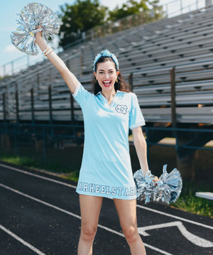 UNC Collared Shirt Dress - Blue/White