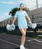 UNC Collared Shirt Dress - Blue/White