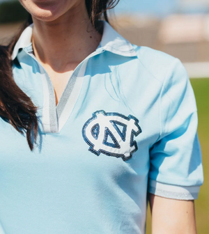 UNC Collared Shirt Dress - Blue/White