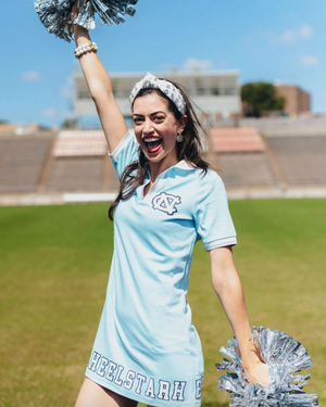 UNC Collared Shirt Dress - Blue/White