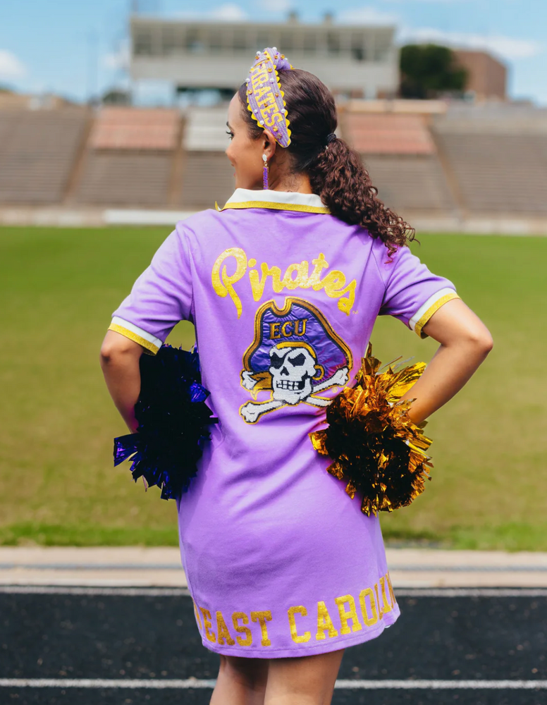 ECU Collared Shirt Dress - Purple/Yellow