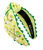 Golf Social Club Yellow Gingham Headband