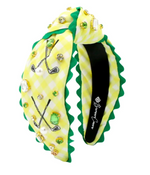 Golf Social Club Yellow Gingham Headband