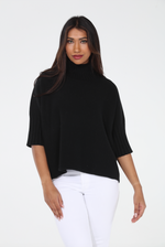 Natasha Classic Knit Sweater Top - Black
