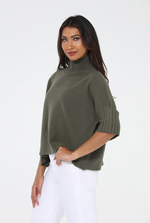 Natasha Classic Knit Sweater Top - Green