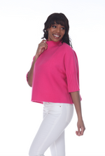 Natasha Classic Knit Sweater Top - Fuchsia