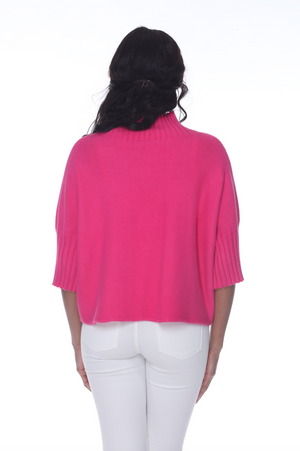 Natasha Classic Knit Sweater Top - Fuchsia