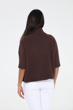 Natasha Classic Knit Sweater Top - Brown