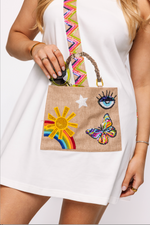 White Icon Crossbody Purse Tank Dress