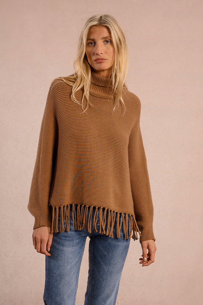 Ladies Knitted Sweater - Camel