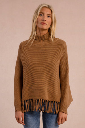 Ladies Knitted Sweater - Camel