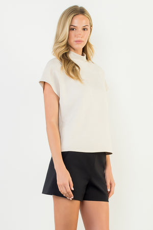 Short Sleeve Suede Top