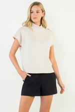 Short Sleeve Suede Top