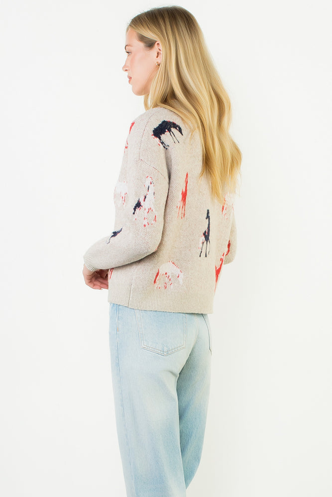 Horse Detail Knit Sweater