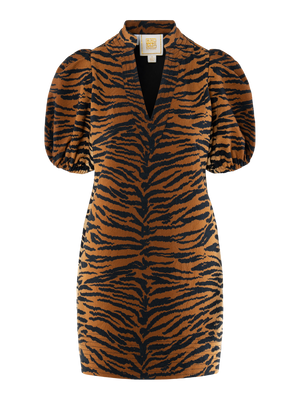 Hampton Mini Dress - Tiger Jacquard