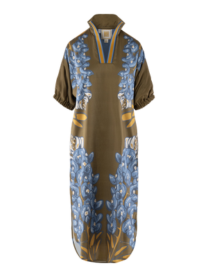 Poppy Caftan - Bluebonnet Textured Silk