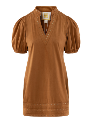 Hampton Mini Dress - Brown Sugar Suede