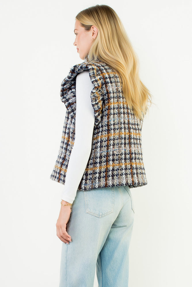 Plaid Tweed Vest