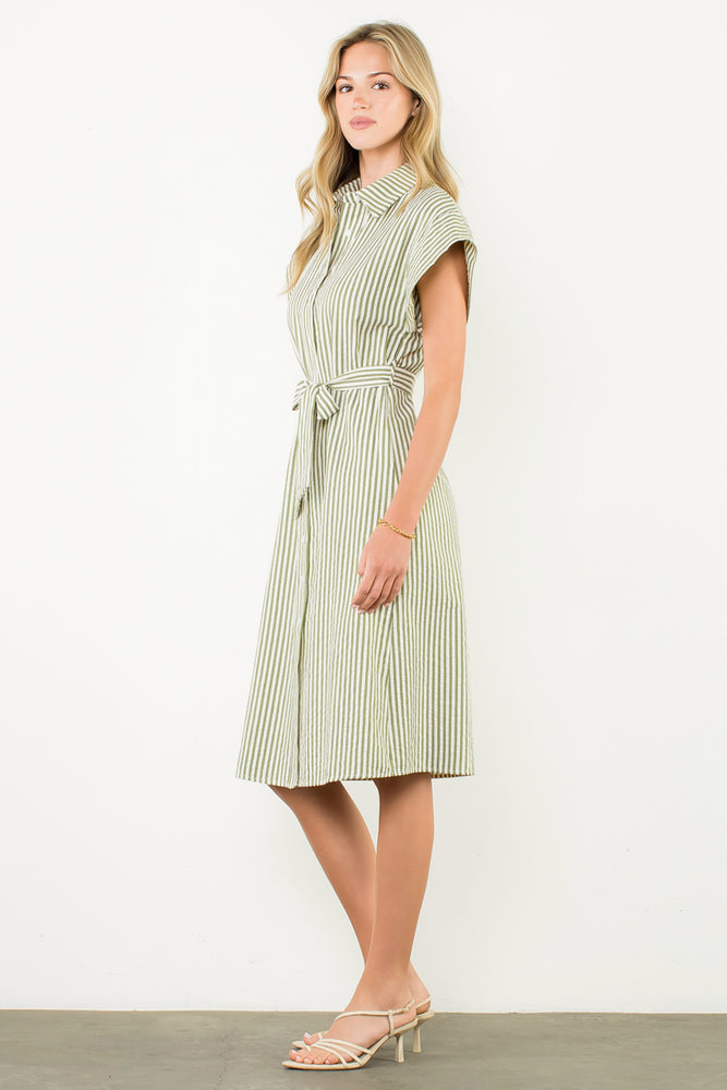 Button Up Striped Dress