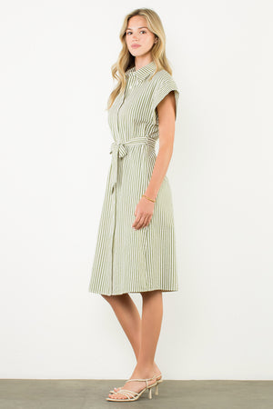 Button Up Striped Dress