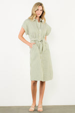 Button Up Striped Dress