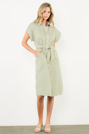Button Up Striped Dress