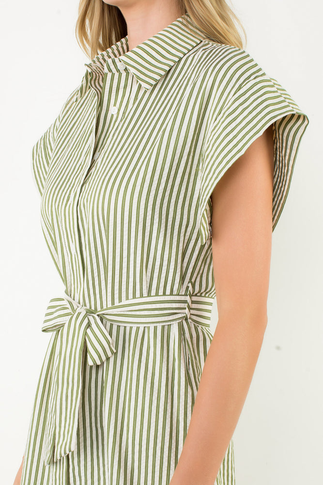 Button Up Striped Dress