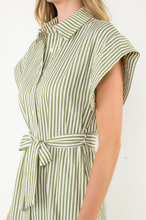 Button Up Striped Dress