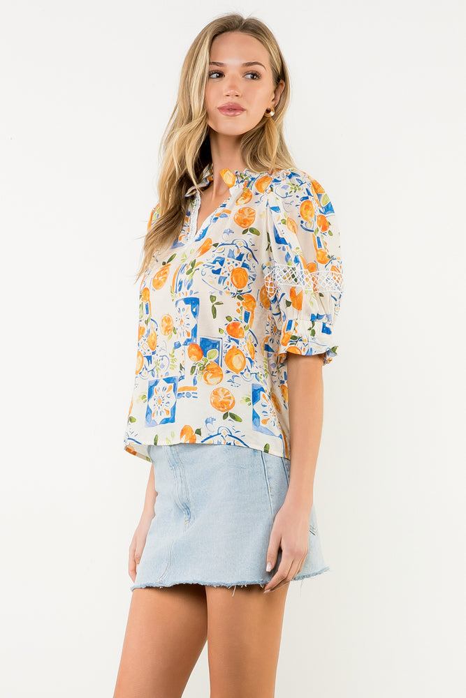 Puff Sleeve V-Neck Top