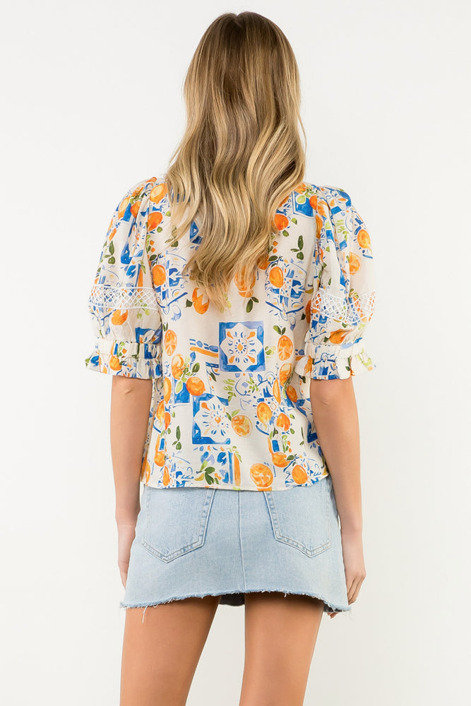 Puff Sleeve V-Neck Top