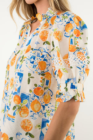 Puff Sleeve V-Neck Top