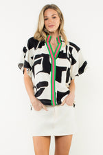 Short Sleeve Print Top