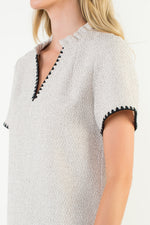 Short Sleeve Tweed Top