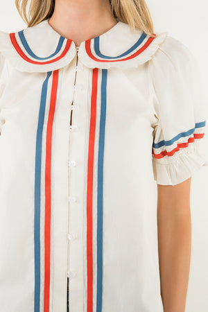 Puff Sleeve Button Up Top