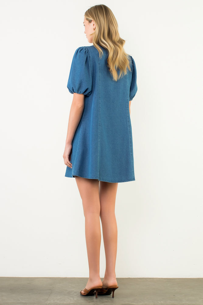 Mixed Media Denim Dress