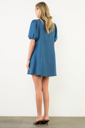 Mixed Media Denim Dress