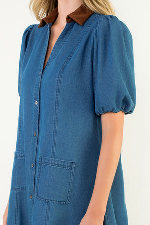 Mixed Media Denim Dress