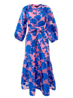 Elise Dress Pink and Blue Tea Rose Organza
