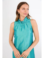 Camille Gown Teal Dupioni